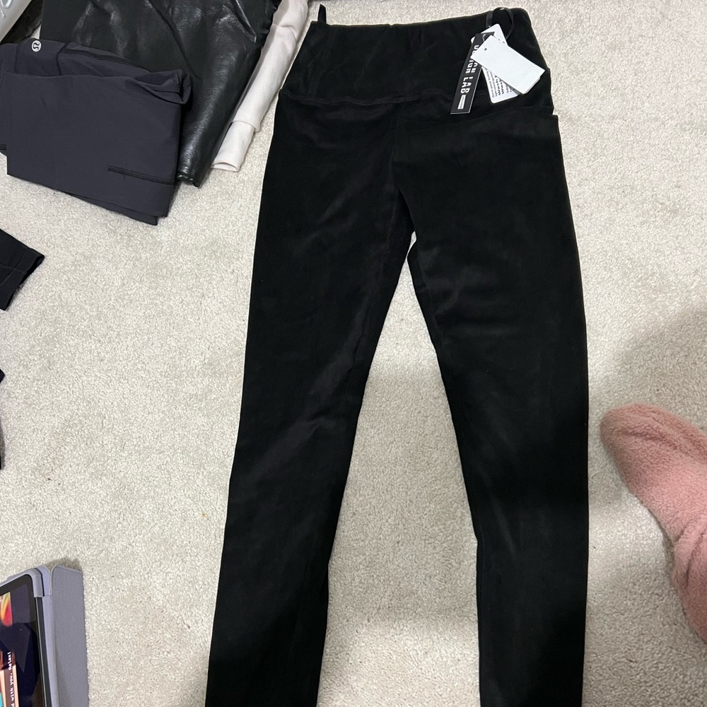 Black suede leggings